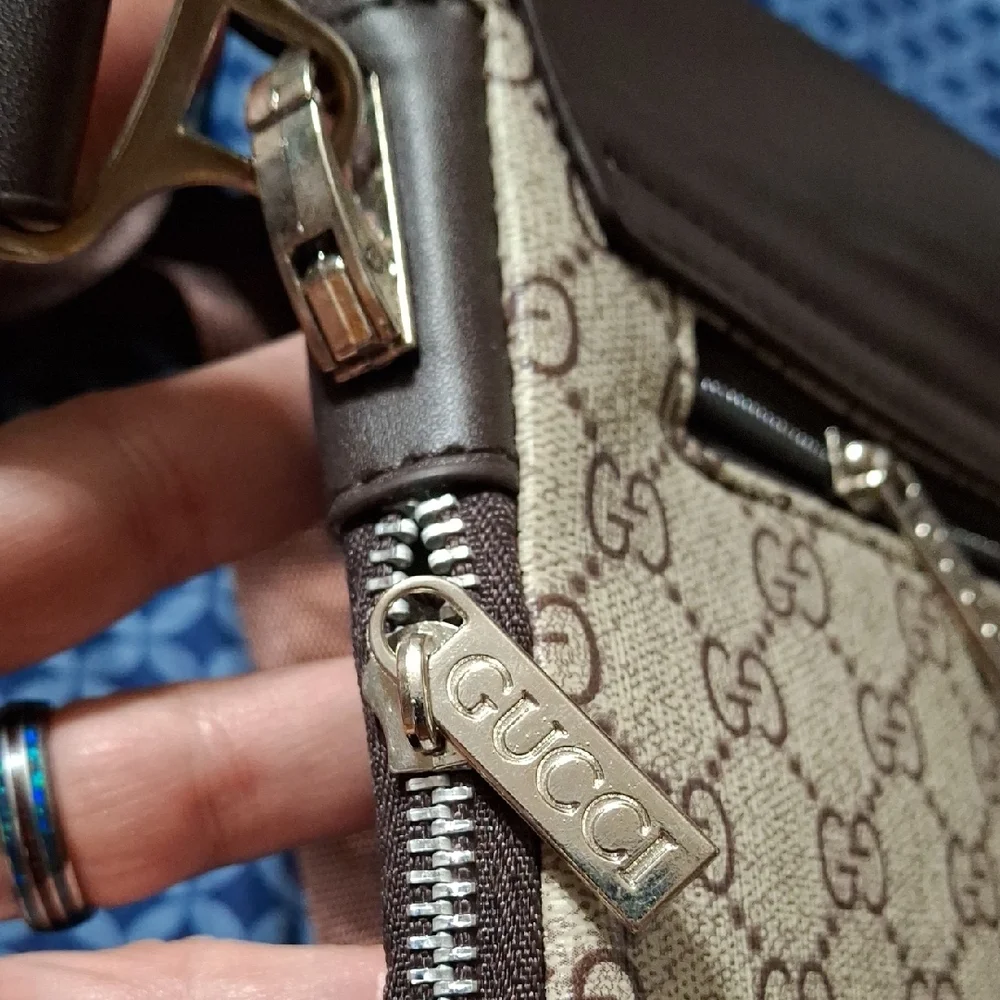 Gucci Beige and Brown Messenger Bag